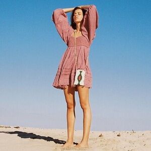BNWT Free People Ari Mini Dress in Rose/Tyrie